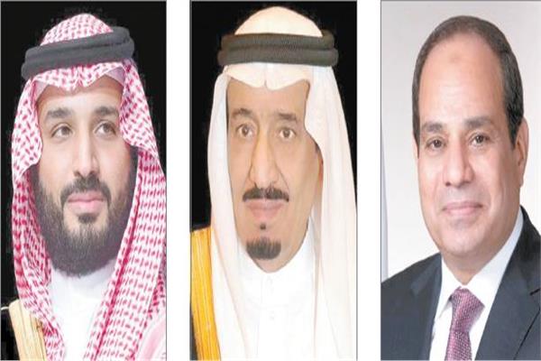 الرئيس عبدالفتاح السيسى و الملك سلمان بن عبدالعزيز والأمير محمد بن سلمان