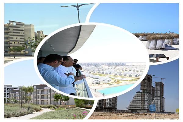 جولة رئيس الوزراء لتفقد مشروعات بمدينة العلمين الجديدة
