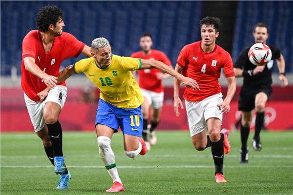 منتخب مصر  أمام البرازيل خلال نسخة طوكيو 2020