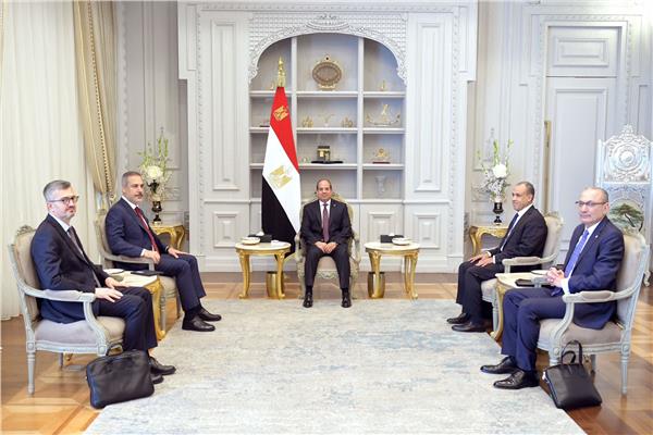 الرئيس السيسي خلال استقباله وزير الخارجية التركي