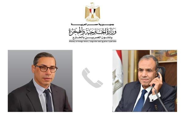 د. بدر عبد العاطى ووزير الخارجية القبرصي
