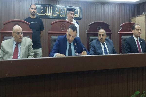  هيئة المحكمة برئاسة المستشار أيمن فؤاد فهمي