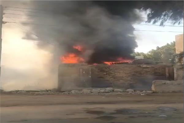 حريق جراج مجلس مدينة العياط