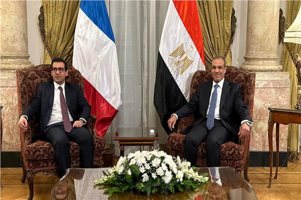 وزير الخارجية والهجرة د. بدر عبدالعاطي ونظيره الفرنسي ستيفان سيجورني