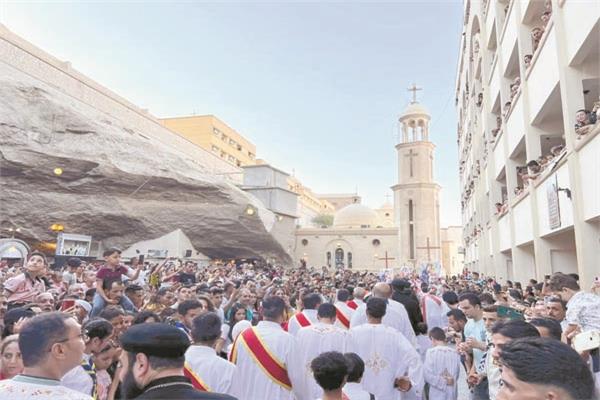 جانب من احتفالات الأقباط بختام صوم العذراء