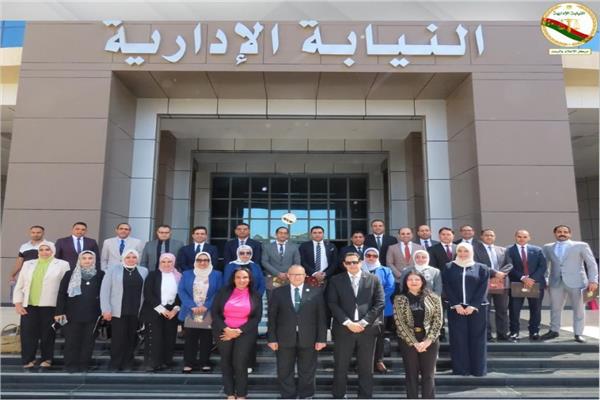 المستشار يوسف الكومي والمستشار أيمن نبيل وأعضاء النيابة 