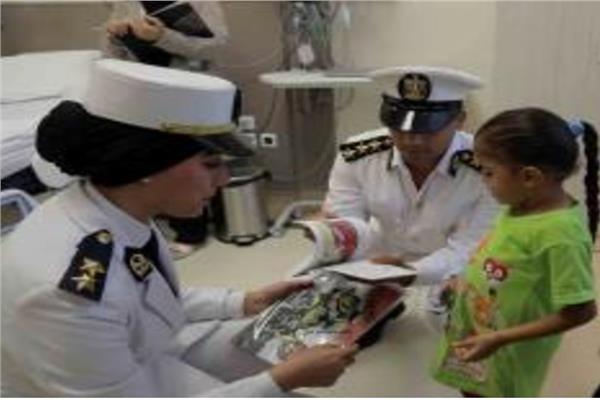 وفد ضباط وضابطات قطاع حقوق الإنسان لزيارة مستشفى أهل مصر
