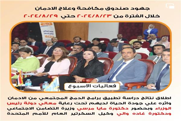  صندوق مكافحة وعلاج الإدمان والتعاطي برئاسة الدكتورة مايا مرسى وزيرة التضامن الاجتماعي 
