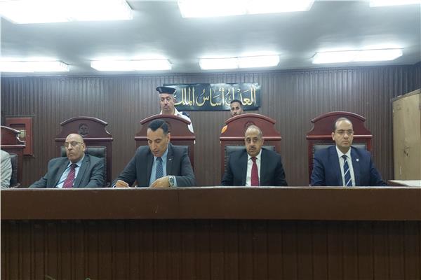 هيئة المحكمة برئاسة المستشار أيمن فؤاد فهمي
