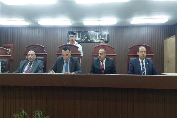 هيئة المحكمة برئاسة المستشار أيمن فؤاد فهمي