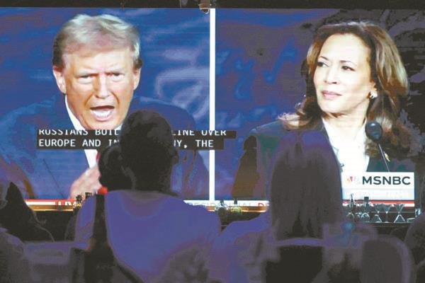 هاريس وترامب أثناء المناظرة التليفزيونية