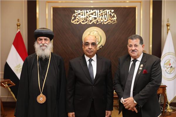 وزير العدل خلال استقباله وفد الكنيسة الأرثوذكسية