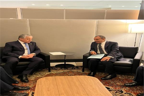 الدكتور بدر عبد العاطي وزير الخارجية والهجرة ونظيره الطاجيكي سراج الدين مهر الدين