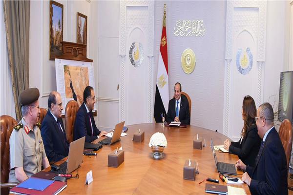 الرئيس عبدالفتاح السيسي خلال اجتماع متابعة خطة التنمية الشاملة لمحافظة جنوب سيناء