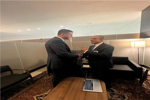 د.بدر عبد العاطى وزير الخارجية والهجرة وإيان بورج  وزير خارجية مالطا 