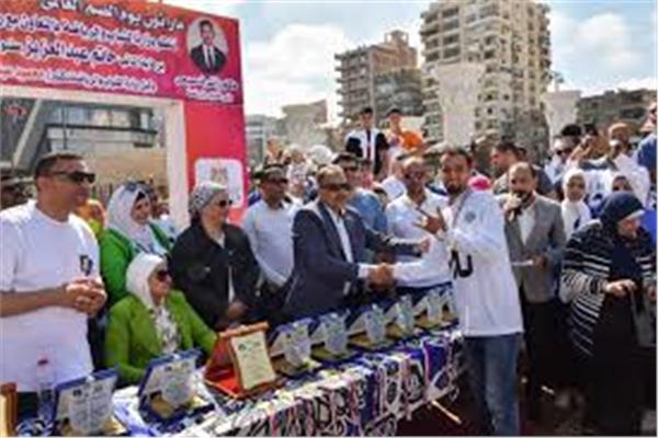 انطلاق فعاليات ماراثون الجري بمدينة الزقازيق 