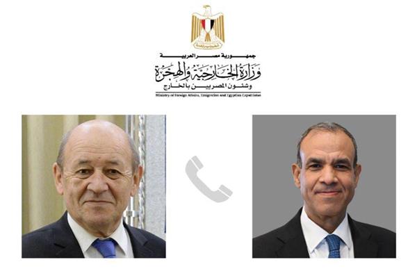 د. بدر عبد العاطي وجان إيف لودريان