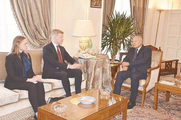 أبو الغيط خلال استقباله مبعوث الأمم المتحدة لليمن
