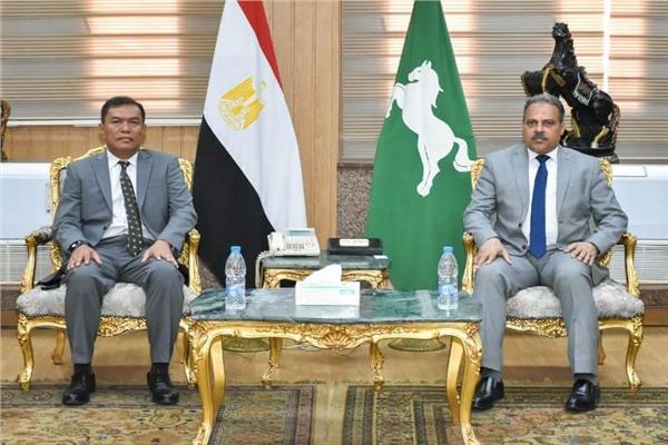 حازم الأشموني محافظ الشرقية - السفير محمد زعيم ناسوتيون نائب سفير جمهورية إندونيسيا