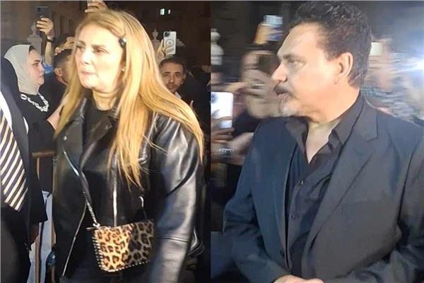 محمد رياض ورانيا محمود ياسين يقدمان العزاء في مصطفى فهمي