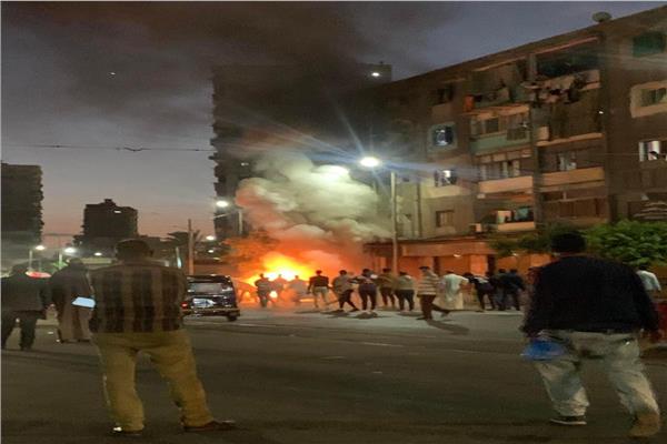 حريق بسيارة بمنطقة الورديان غرب الإسكندرية 