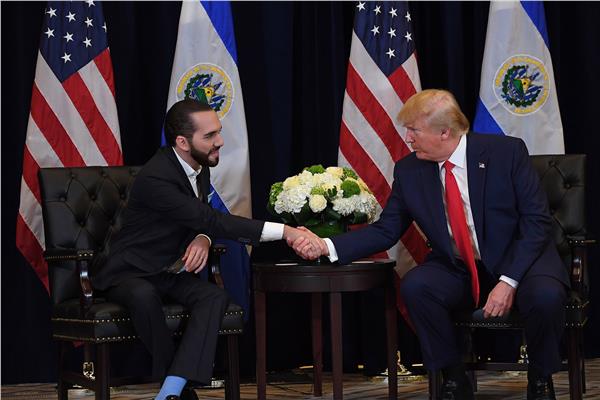 رئيس السلفادور نجيب بوكيلي ودونالد ترامب،