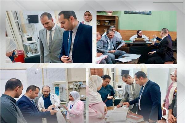 إعضاء النيابة الإدارية إثناء معاينة المستشفى