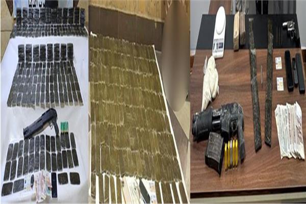 المخدرات والأسلحة المضبوطة