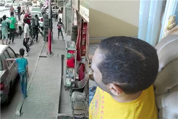 المجني علي وصورة من لحظة التعدي عليه
