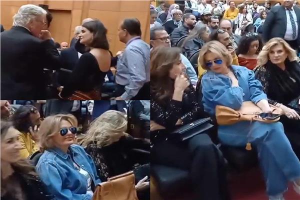 يسرا وحسين فهمي يحضران فيلم "القاتلة"