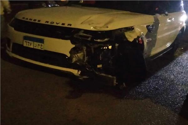 سيارة الشيف الشربيني عقب حادث الدهس