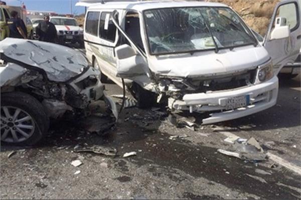حادث تصادم بالطريق الصحراوي