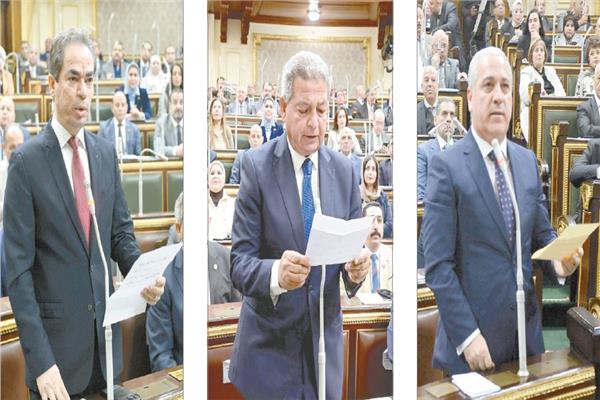 المهندس عبد الصادق الشوربجي والمهندس خالد عبد العزيز وأحمد المسلماني