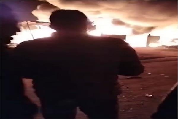 حريق مخزن البلاستيك