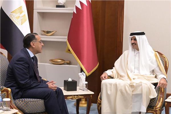 أمير قطر ورئيس الوزراء الدكتور مصطفى مدبولي