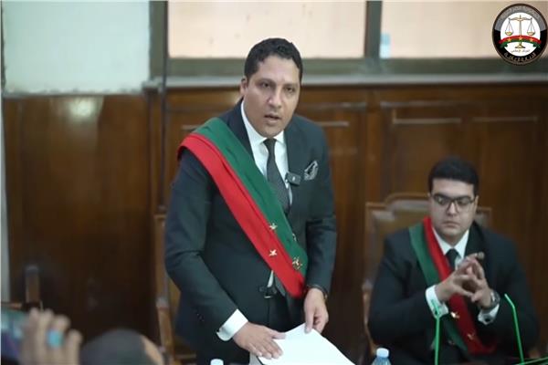 المستشار محمد هدايات سلمان رئيس النيابة بالتفتيش القضائي أثناء المرافعة