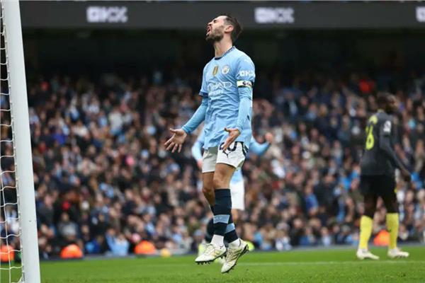 صورة من مباراة مانشستر سيتي وإيفرتون