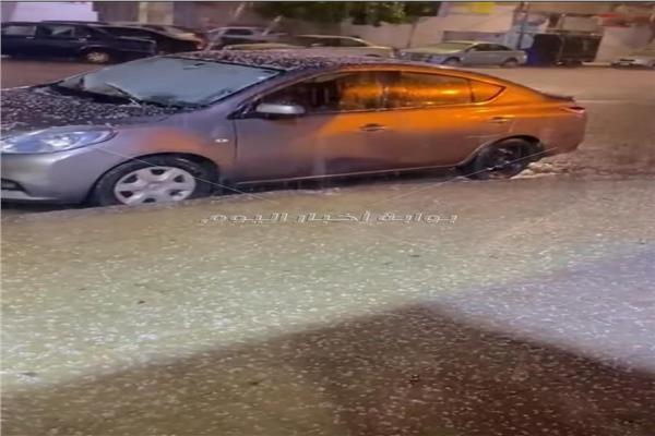 لحظة تساقط الثلوج على الإسكندرية