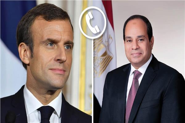 الرئيس عبد الفتاح السيسي، اليوم، اتصالاً هاتفياً من، الرئيس إيمانويل ماكرون