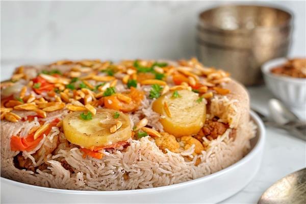 مقلوبة اللحم المفروم بالخضروات