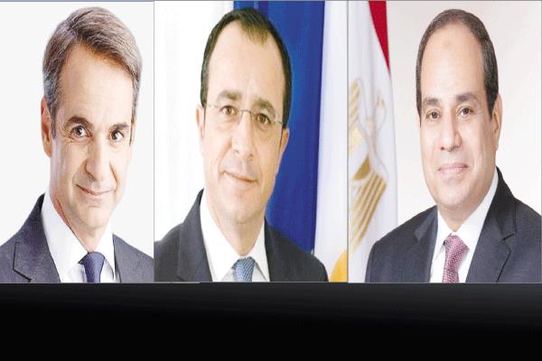 الرئيس عبد الفتاح السيسى - نيكوس خريستودوليديس - كيرياكوس ميتسوتاكيس