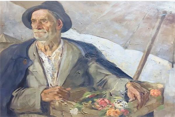 بائع الزهور 1930 - للفنان حسين محمد (1906-1975) - من مقتنيات متحف الفن الحديث