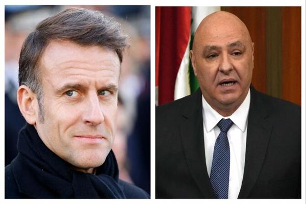 الرئيس اللبناني جوزيف عون ونظيره الفرنسي إيمانويل ماكرون
