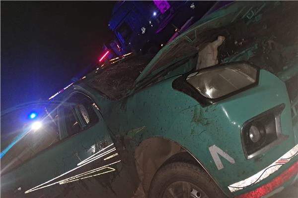 حادث انقلاب سيارة ربع نقل
