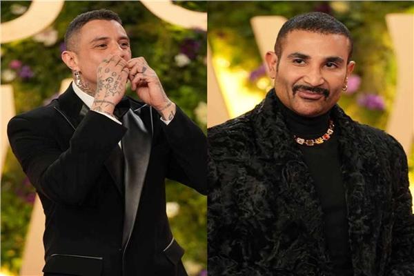 أحمد سعد والفيشاوي يرتديان الحلق في حفل «JOY AWARDS»