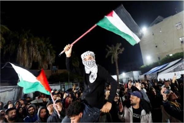 احتفالات وقف إطلاق النار في غزة