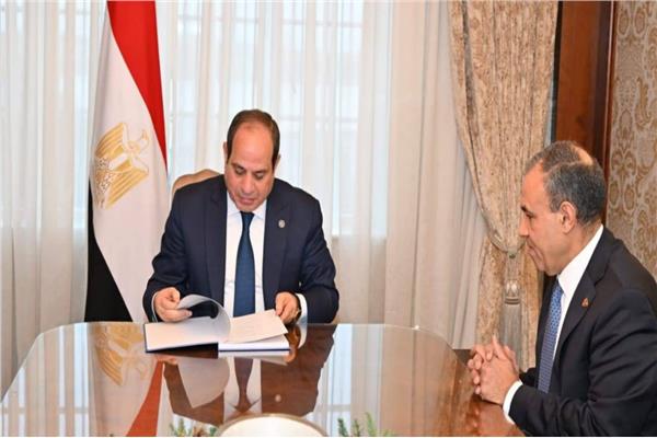 صورة أشيفية - وزير الخارجية - الرئيس السيسي