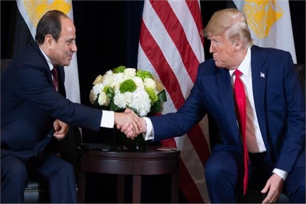 الرئيس عبد الفتاح السيسي مع الرئيس الأمريكي دونالد ترامب  
