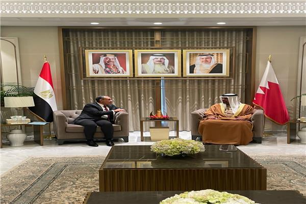 جانب من لقاء وزير الخارجية المصري بوزير المالية والأقتصاد الوطني البحريني