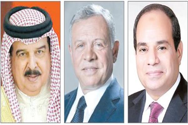 الرئيس عبد الفتاح السيسى  - الملك عبد الله الثانى  - الملك حمد بن عيسى